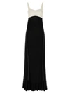 Victoria Beckham Cutout Two-tone Satin And Crepe Maxi Dress
