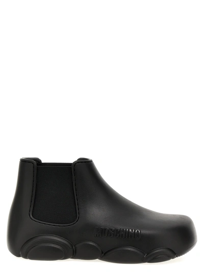 MOSCHINO GUMMY BOOTS, ANKLE BOOTS BLACK