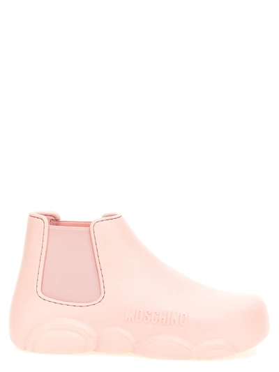 Moschino Gummy Ankle Boots In Pink