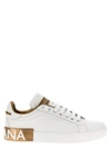 Dolce & Gabbana Women White Nappa Leather Portofino Sneakers