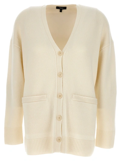 Theory Boxy Cardigan In White