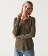 Michael Stars Regan Thermal Henley Tee In Dolma