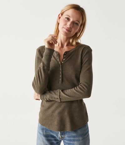 Michael Stars Regan Thermal Henley Tee In Dolma