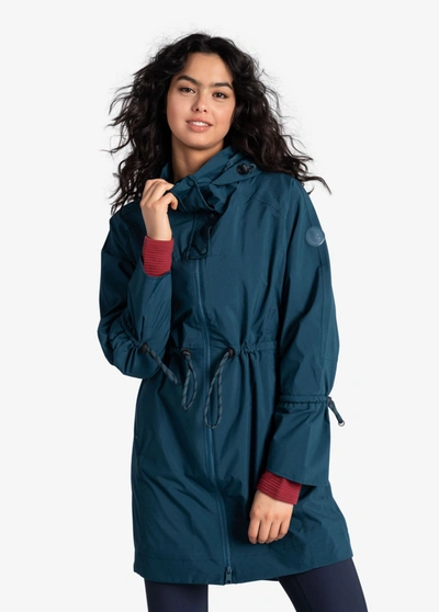 Lole Piper Oversized Rain Jacket In Fjord Blue