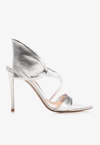 Gianvito Rossi Dositea 105 Leather Sandals In Silver