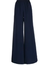 Gianluca Capannolo Satin Wide Leg Trousers In Blue