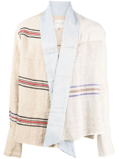 Greg Lauren Patchword Shirt In White