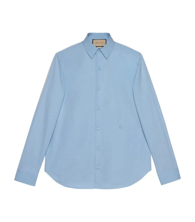 Gucci Cotton Shirt In Clear Blue