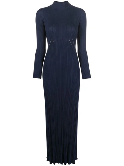 Jacquemus La Robe Lenzuolo Viscose Long Dress In Blue