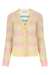 Marni Women's Embroidered Mohair Blend And Wool Blend Cardigan In Stripped