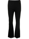 Twinset Flared Scallop-trim Trousers In Black