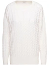 Allude White Cable-knit Sweater In White