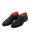 Santoni Desert Boot In Soft Suede With Comfortable Slip-on Fit And Soula In Light Natural Rubber Caoutchouc In Grey