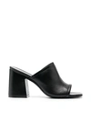 Stuart Weitzman Cayman 85 Block Slide Sandal In Black