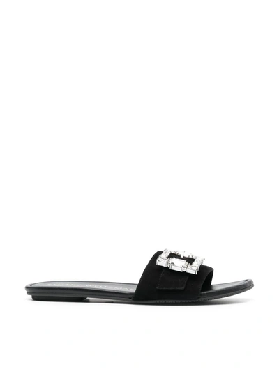 Stuart Weitzman Saint Tropez Flat Slide In Blk Black