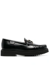 Tod's T Timeless Leather Loafers In Black