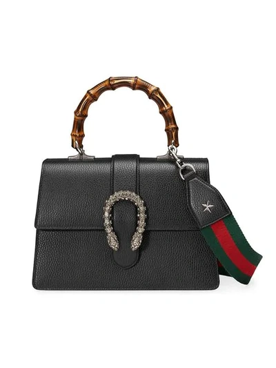 Gucci Medium Dionysus Leather Top Handle Satchel In Nero-vrv-b.diamond