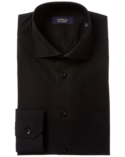 Cavalli Class Slim Fit Dress Shirt In Blue
