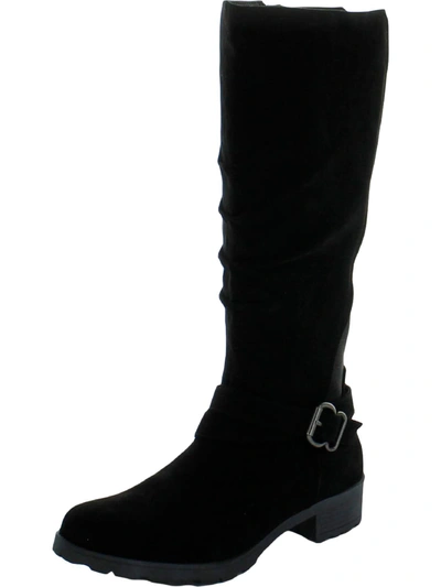 White Mountain Dayna Womens Faux Suede Zipper Mid-calf Boots In Black