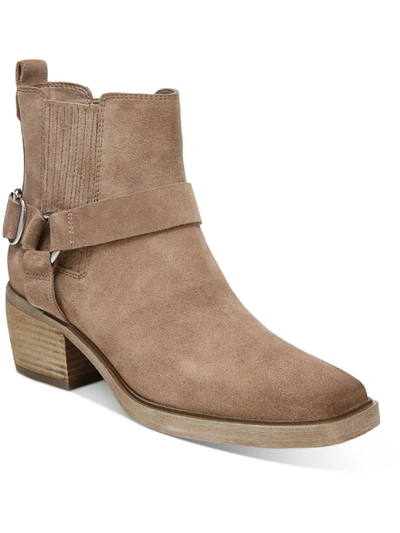 SAM EDELMAN BELLAMIE WOMENS SUEDE HARNESS ANKLE BOOTS