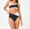 L*SPACE HIGH TIDE BIKINI BOTTOM IN BLACK/CREAM