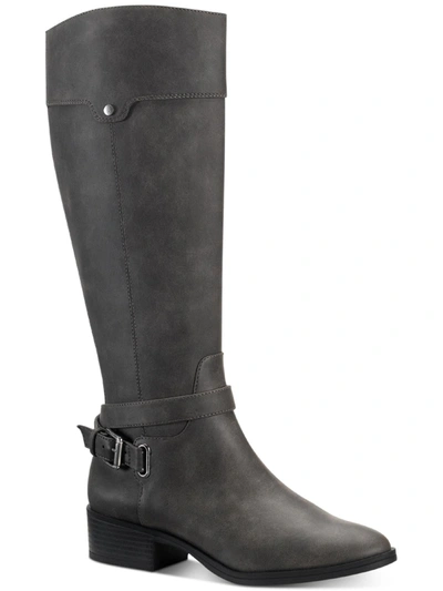 Style & Co Bennon Womens Zipper Block Heel Knee-high Boots In Grey