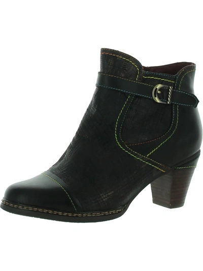 L'artiste By Spring Step Captivate Womens Leather Rainbow Ankle Boots In Green