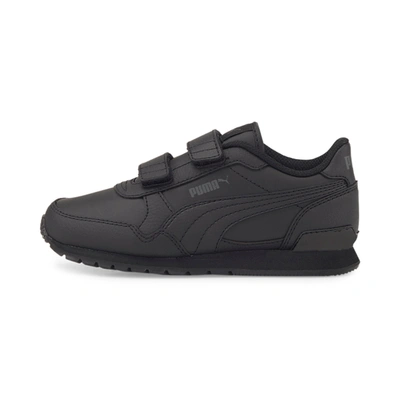 Puma St Runner V3 Leather Little Kids' Sneakers In Black- Black