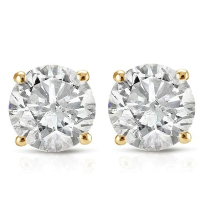 POMPEII3 1 1/2 CTTW YELLOW GOLD ROUND CUT IGI CERTIFIED DIAMOND STUDS EARRINGS SCREW BACK