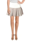 Endless Rose Womens Textured Buckle Pleated Skirt In Beige