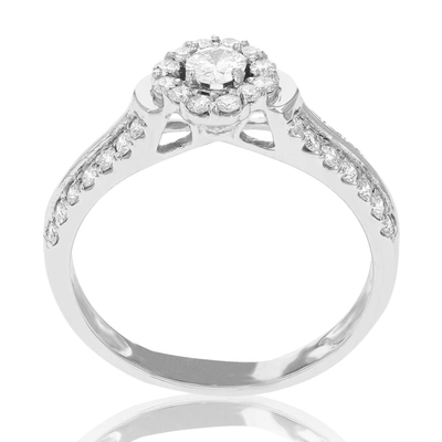 Vir Jewels 7/8 Cttw Diamond Halo Cluster Wedding Engagement Ring Set 14k White Gold Bridal In Silver