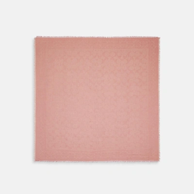 Coach Outlet Signature Oversized Square Scarf In Light Pink