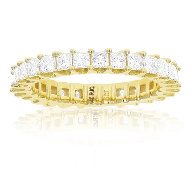 Vir Jewels 2 Cttw Diamond Eternity Ring For Women, Princess Cut Diamond Wedding Band In 14k Yellow Gold Prong S In Silver