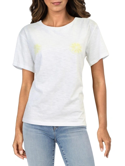 Charlie Holiday Womens Graphic Cotton Graphic T-shirt In White