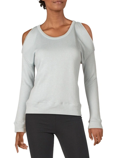 Chaser Womens Crewneck Raw Hem Sweatshirt In Blue