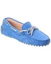Tod's X Ferrari Gommino Suede Loafer In Blue