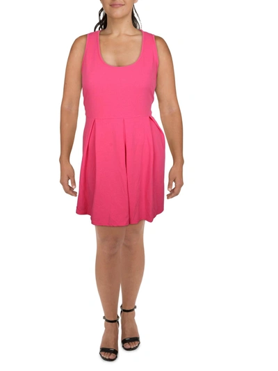 White Mark Plus Womens Party Short Fit & Flare Dress In Pink