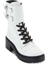 DKNY BART WOMENS PATENT BUCKLE COMBAT & LACE-UP BOOTS