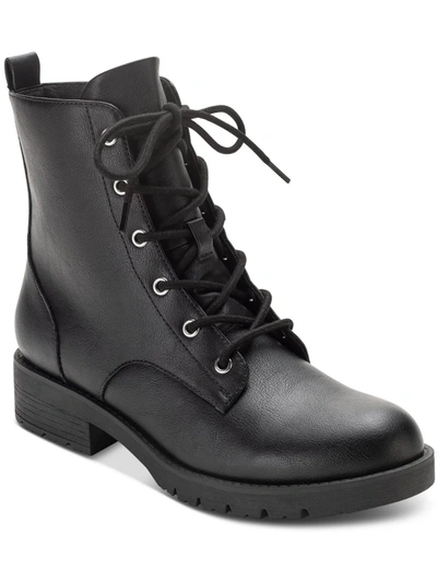 Sun + Stone Frankiee Womens Lace-up Zipper Ankle Boots In Black