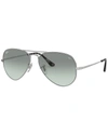 Ray Ban Gradient Metal Aviator Sunglasses In Silver
