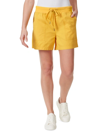 Gloria Vanderbilt Womens Utility Pull On Cargo Shorts In Yellow