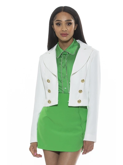 Alexia Admor Jesse Cropped Blazer In Green