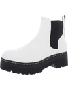Mia Cayson D Womens Faux Leather Pull On Ankle Boots In White