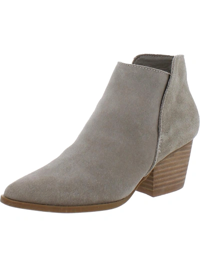 Dolce Vita Womens Faux Suede Block Heel Ankle Boots In Grey