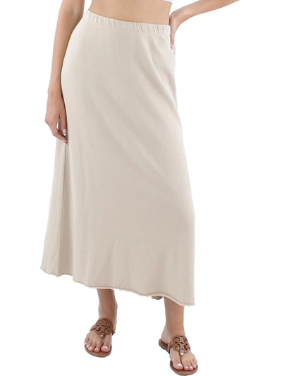 Eileen Fisher Womens Organic Cotton Raw Hem Midi Skirt In Green