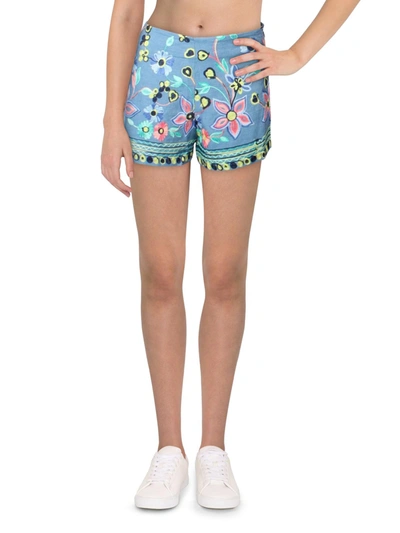 English Factory Womens Embroidered Floral Casual Shorts In Blue