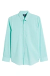 Cutter & Buck Soar Windowpane Check Tailored Fit Long Sleeve Shirt In Fresh Mint
