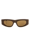 Aqs Valentina 55mm Polarized Oval Sunglasses In Brown