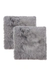 Natural 2-pack Sheepskin Seat Cover Set In Grey