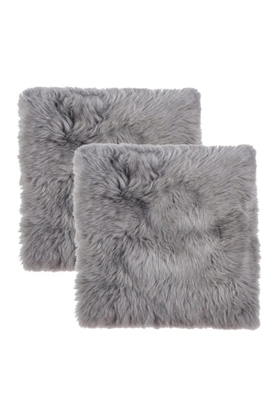 Natural 2-pack Sheepskin Seat Cover Set In Grey